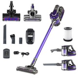 Devanti Stick Vacuum Cleaner Cordless Roller Brush 150W Purple - Low Angle