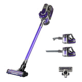 Devanti Cordless Stick Vacuum Cleaner with Motorized Roller Brush - 150W Purple - Low Angle
