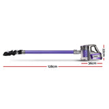 Devanti Cordless Stick Vacuum Cleaner with Motorized Roller Brush - 150W Purple