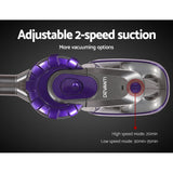 Devanti Cordless Stick Vacuum Cleaner with Motorized Roller Brush - 150W Purple