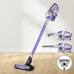 Devanti cordless 150W stick vacuum cleaner with roller brush, grey and purple