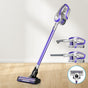 Devanti Cordless Stick Vacuum Cleaner 150W with Motorised Roller Brush, Grey and Purple