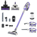 Devanti Stick Vacuum Cleaner Roller Brush Cordless 150W Purple - Low Angle