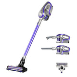 Devanti Cordless 150W Handstick Vacuum Cleaner with Motorized Roller Brush - Purple and Grey