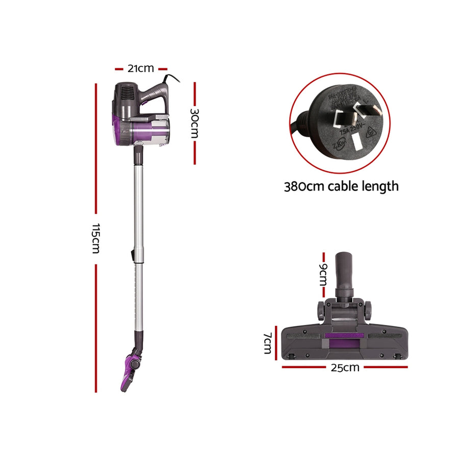Devanti Stick Vacuum Cleaner Bagless Corded 500W Purple, image 2
