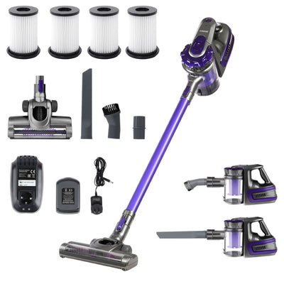 Devanti Cordless Stick Vacuum Cleaner, 2-in-1 Handheld, HEPA Filter, 8000Pa, Purple