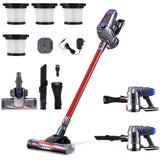 Devanti Stick Vacuum Cleaner HEPA Filter Red 150W