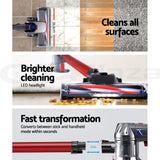 Devanti Stick Vacuum Cleaner HEPA Filter Red 150W