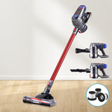 Devanti Cordless Handheld Vacuum Cleaner with HEPA Filter - Red, 150W
