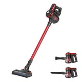 Devanti Cordless Brushless 250W Stick Vacuum Cleaner in Red - Close-Up Angle