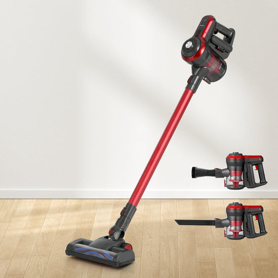 Devanti Cordless Brushless 250W Stick Vacuum Cleaner in Red