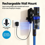 Devanti Stick Vacuum Cleaner Brushless Cordless 350W Blue - Top-Down View