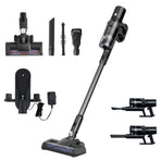 Devanti grey cordless brushless stick vacuum cleaner, 350W with HEPA filter