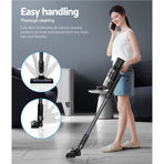 Devanti grey cordless brushless stick vacuum cleaner, 350W with HEPA filter, sofa brush and crevice brush