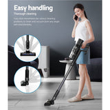 Devanti Stick Vacuum Cleaner Brushless Cordless 350W Grey - Top-Down View