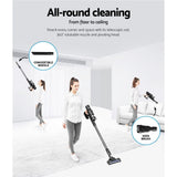 Devanti Stick Vacuum Cleaner Brushless Cordless 350W Grey - 45-Degree Angle