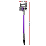 Devanti Cordless Stick Vacuum Cleaner 120W - Bagless & Lightweight in Purple - Front View