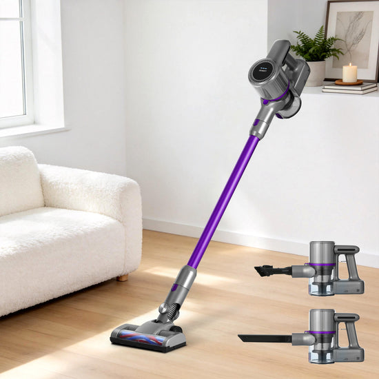 Devanti Cordless Stick Vacuum Cleaner 120W - Bagless & Lightweight in Purple