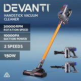Devanti Stick Vacuum Cleaner Bagless Cordless 150W Gold - Side View