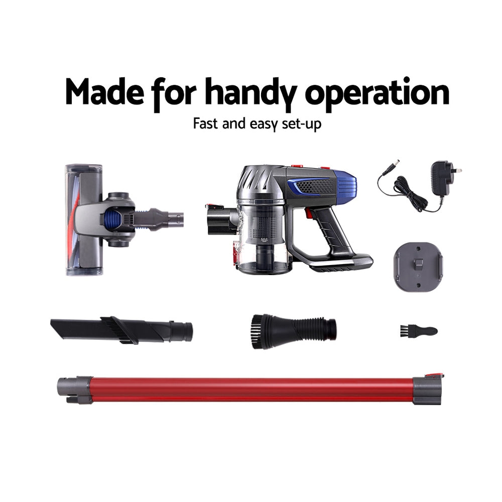 Devanti Cordless Handstick Vacuum Cleaner - 150W Bagless in Red