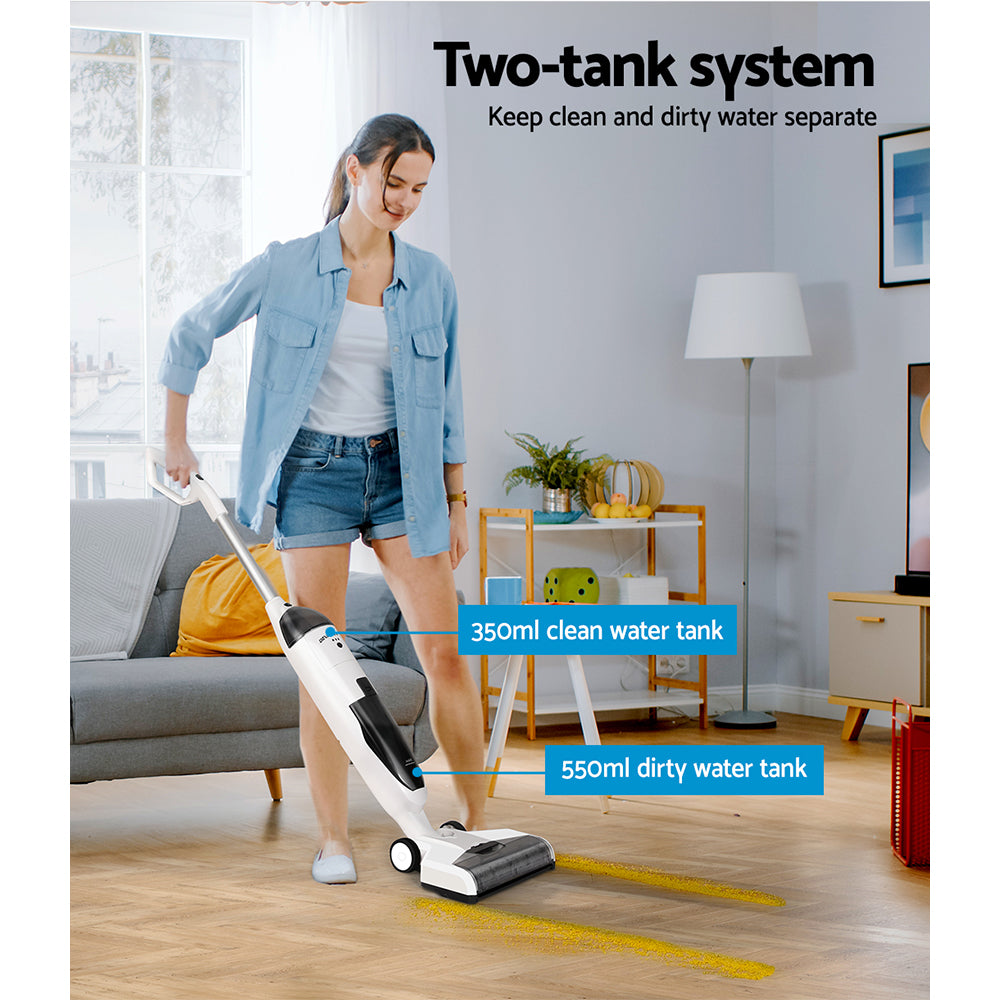 Devanti 250W Cordless Wet-Dry Vacuum Cleaner with Self-Cleaning Feature