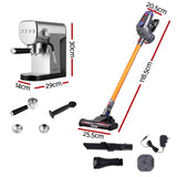 Devanti K7 Cordless Stick Vacuum Cleaner plus Coffee Maker Machine Espresso - Front View