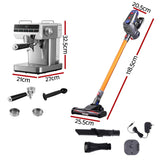 Devanti K7 Cordless Stick Vacuum Cleaner plus Coffee Maker Machine Espresso - Front View