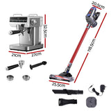 Devanti K7 Cordless Stick Vacuum Cleaner plus Coffee Maker Machine Espresso - Front View