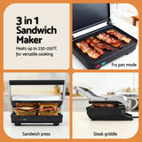 Devanti K7 Cordless Stick Vacuum Cleaner plus Sandwich Maker Panini Press - Top-Down View