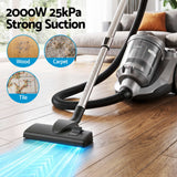 Devanti Vacuum Cleaner Bagless Canister 2000W 25kPa Powerful Suction 4L - Top-Down View