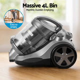 Devanti Vacuum Cleaner Bagless Canister 2000W 25kPa Powerful Suction 4L - 45-Degree Angle