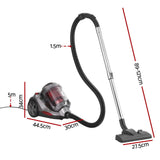 Devanti Vacuum Cleaner Bagless Canister 2000W 25kPa Powerful Suction 4L - Front View