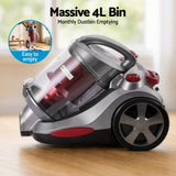 Devanti Vacuum Cleaner Bagless Canister 2000W 25kPa Powerful Suction 4L - 45-Degree Angle
