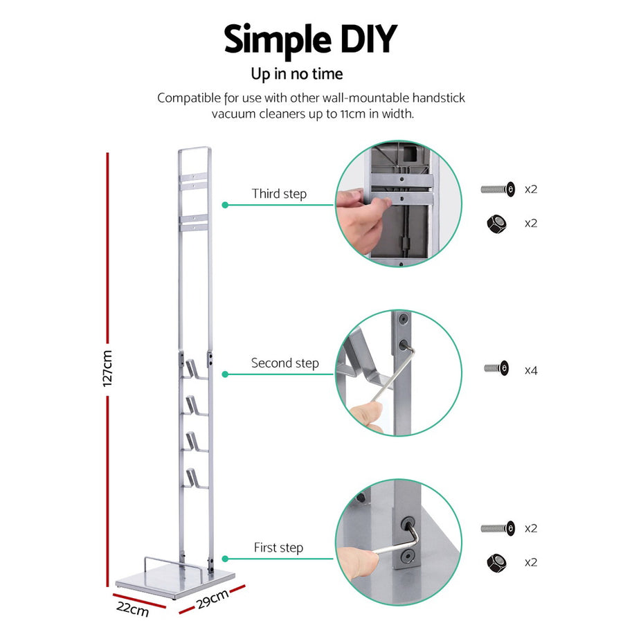 Artiss Freestanding Dyson Vacuum Cleaner Stand for V6 7 8 10 11 Silver, image 2