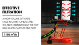 Baumr-AG Mobile Dust Collector Cyclone Extraction System, for Home Woodworking Workshop - 45-Degree Angle