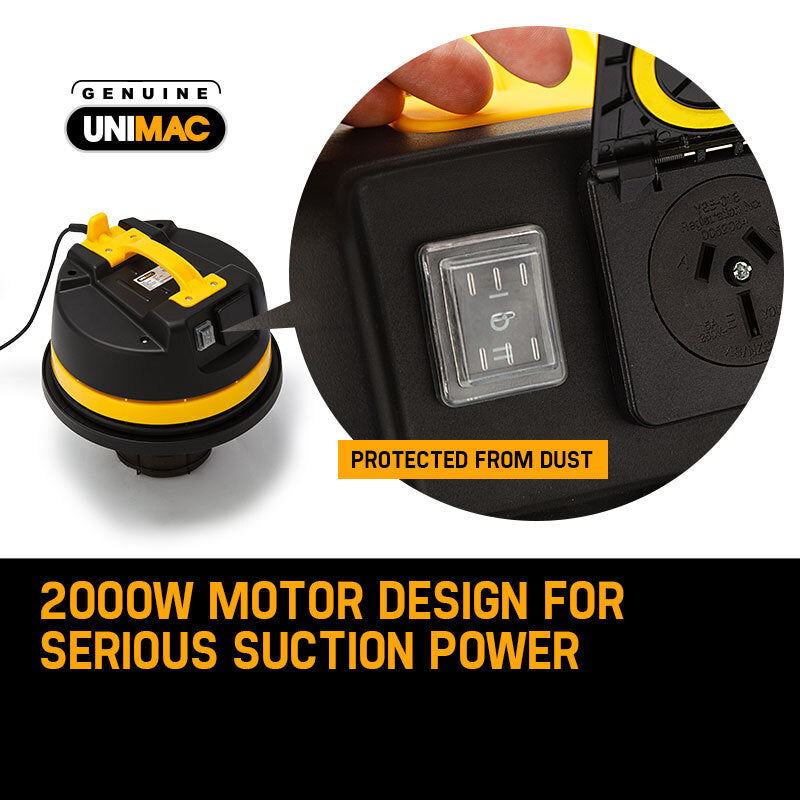 Unimac 60L 2000W Stainless Steel Wet and Dry Vacuum