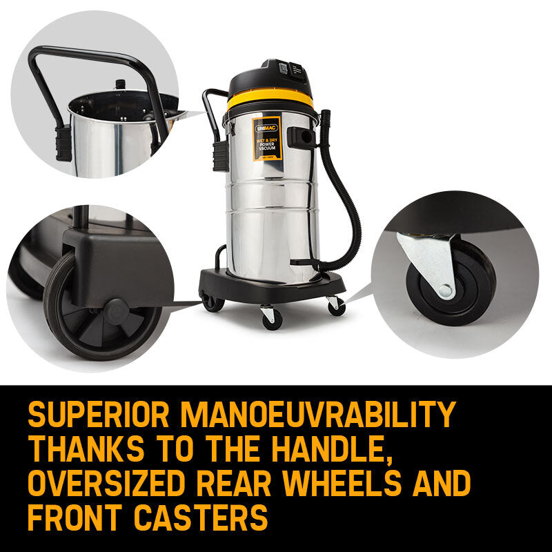 Unimac 60L 2000W Stainless Steel Wet and Dry Vacuum