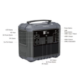 JumpsPower AC1000 Portable Power Station - 45-Degree Angle