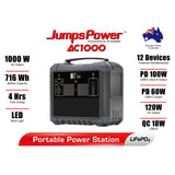 JumpsPower AC1000 Portable Power Station - Front View