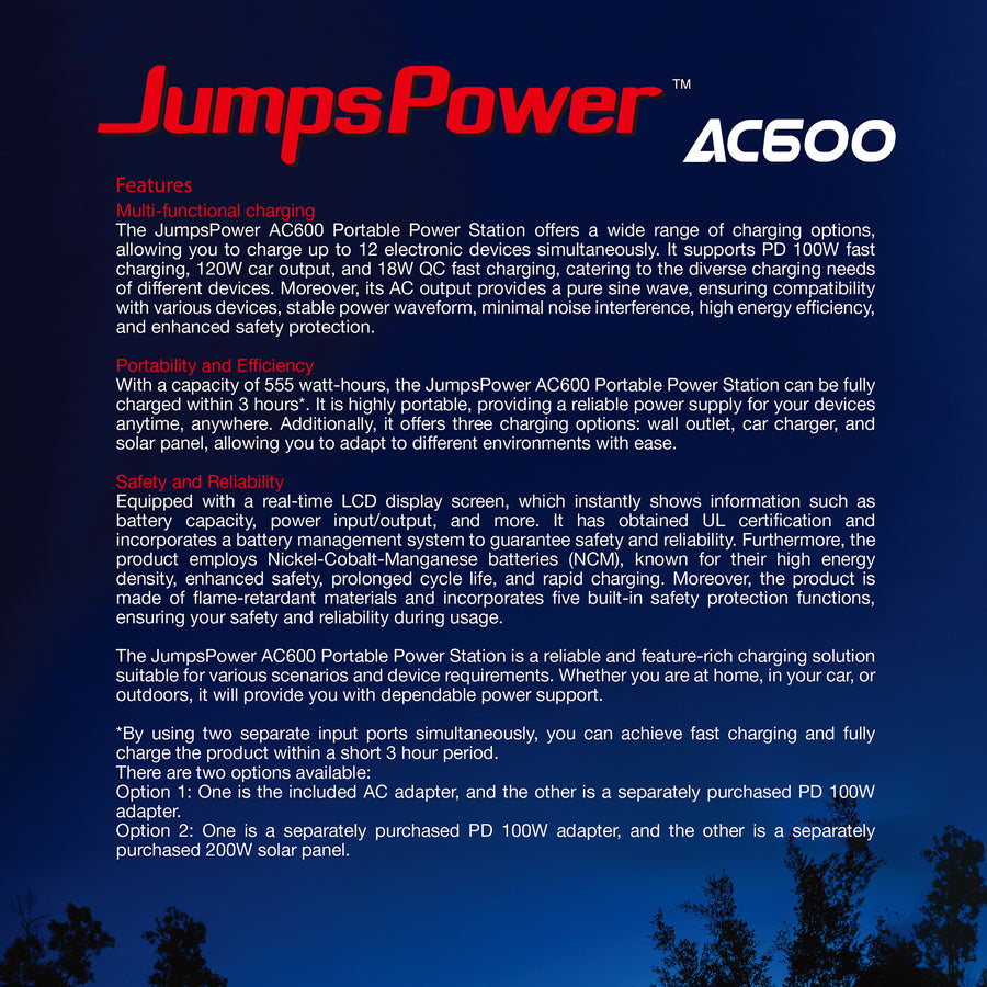 JumpsPower AC600 Portable Power Station