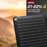 JumpsPower 200W Portable Solar Panel - Side View