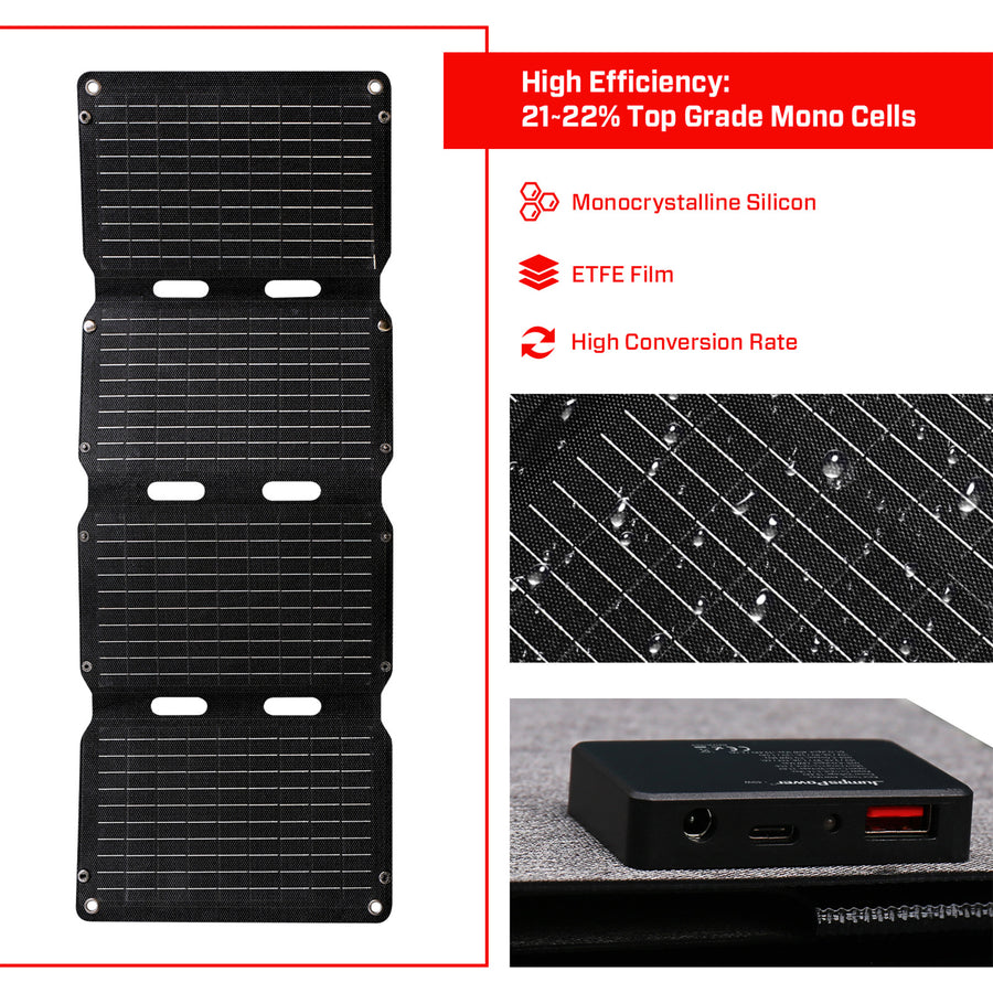 JumpsPower 40W Portable Solar Panel