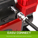 300L/MIN 12V Air Compressor - RED - 45-Degree Angle