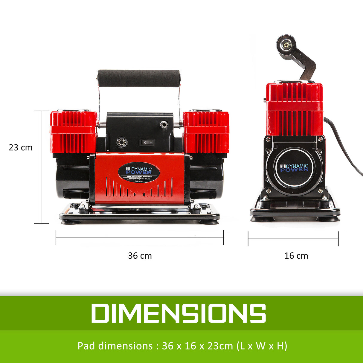 300L/MIN 12V Air Compressor - RED