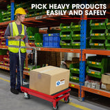 T-REX 230KG Hydraulic Scissor Lift Platform Trolley, Non-Skid Rubber Platform Pad, for Material Handling - Low Angle