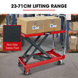 T-REX 230KG Hydraulic Scissor Lift Platform Trolley, Non-Skid Rubber Platform Pad, for Material Handling - Front View