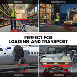 T-REX 230KG Hydraulic Scissor Lift Platform Trolley, Non-Skid Rubber Platform Pad, for Material Handling - Close-Up Angle