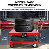 T-REX 300KG Hydraulic High Lift Double Scissor Trolley, 1.3M Max Platform Hgt, Heavy-Duty, for Material Handling - Extra Image