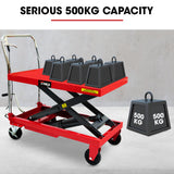 T-REX 500KG Hydraulic Scissor Lift Platform Trolley, Heavy-Duty, for Material Handling - Top-Down View