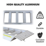 BULLET Pair of 2.3m Aluminium Loading Ramps, 4000kg Total Capacity, Heavy-Duty, Safety Pins, for Car, 4x4, Ride on Mower, ATV, Mini Excavator
